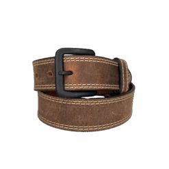 Heritage Leathers USA Men's Vintage Stitched Brown Belt 2102