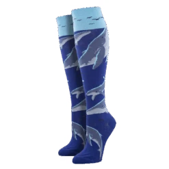 SockSmith Ladies Whale Watching Knee High Socks WNH2525-BLU