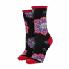 Sock Smith Ladies Mandala Black Crew Socks WNC2965-BLK
