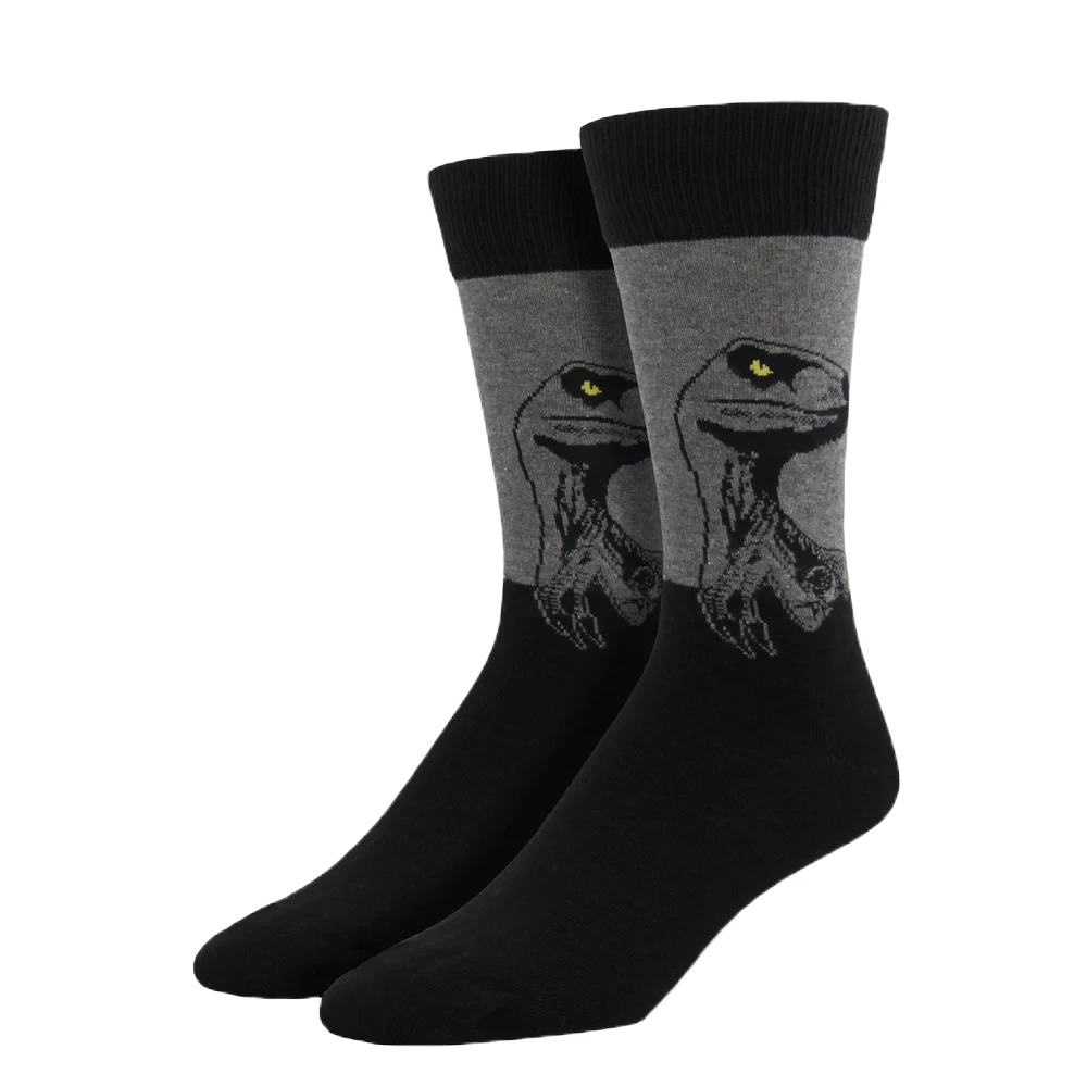 SockSmith Men's Dinosaur Raptor Grey Heather Socks MNC523-HEG 3 SockSmith Men's Dinosaur Raptor Grey Heather Socks MNC523-HEG