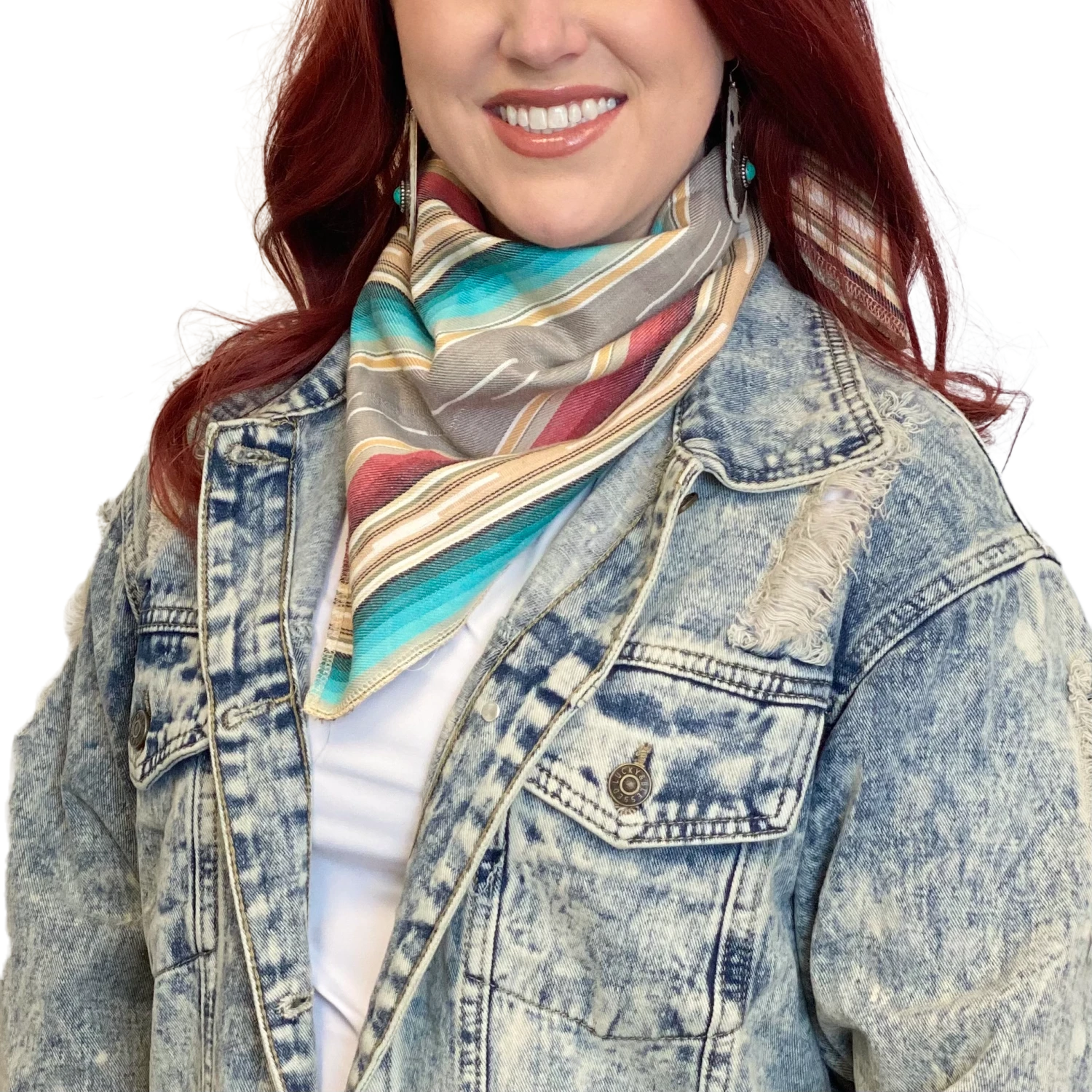 Sweet Texas Treasures Ladies Double Layer Stripped Wild Rag STT516 3 Sweet Texas Treasures Ladies Double Layer Stripped Wild Rag STT516