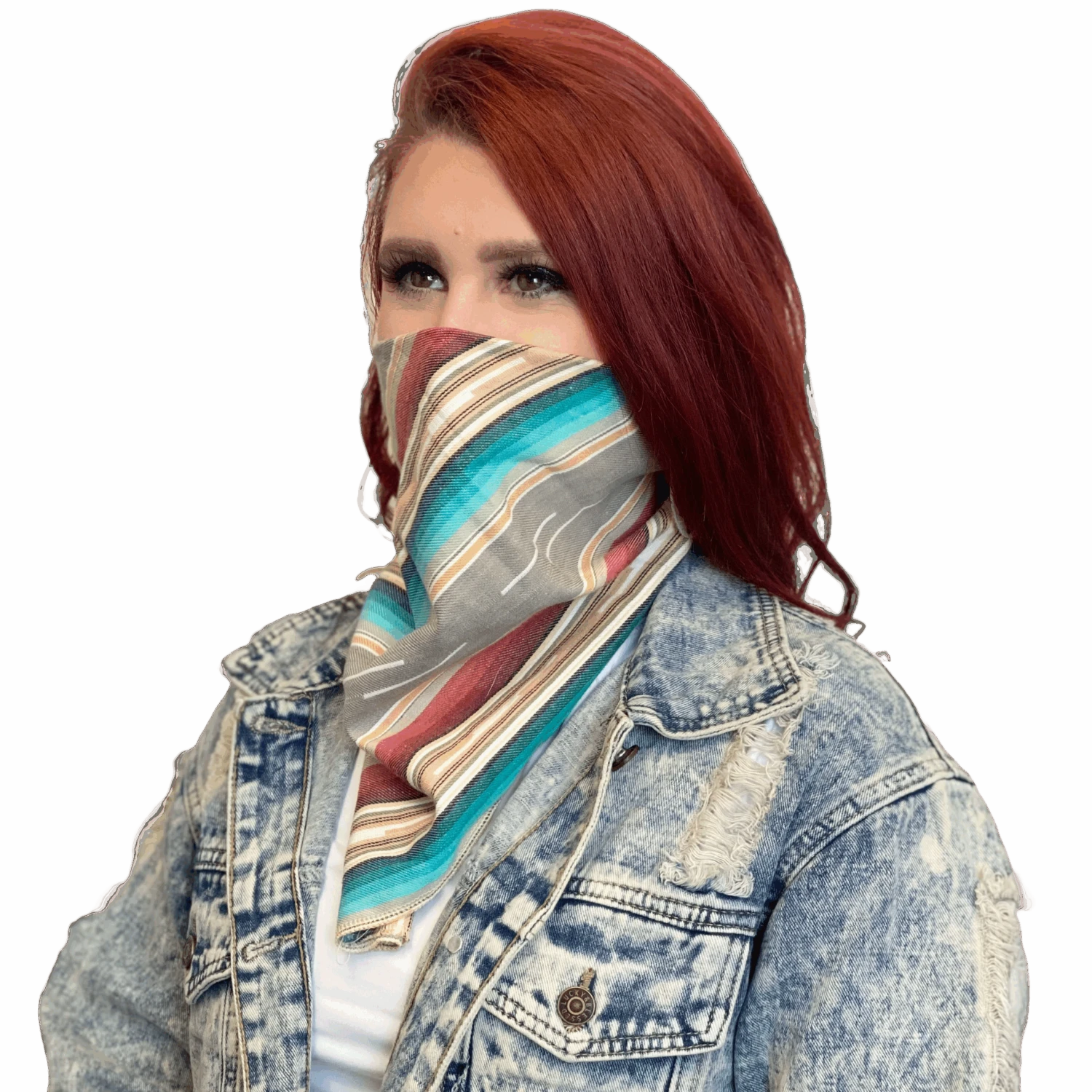 Sweet Texas Treasures Ladies Double Layer Stripped Wild Rag STT516 4 Sweet Texas Treasures Ladies Double Layer Stripped Wild Rag STT516 - Image 2