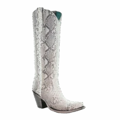 Corral Boots Corral Ladies Natural Python Zipper Tall Top Boots A3789
