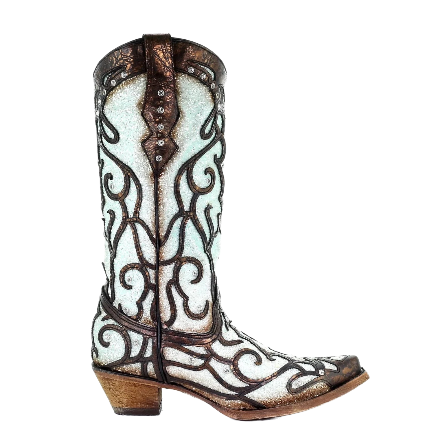 Corral Boots Corral Ladies Sky Blue Inlay And Studded Western Boots C3460 4 Corral Boots Corral Ladies Sky Blue Inlay And Studded Western Boots C3460 - Image 2