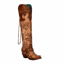 Corral Boots Corral Ladies Sand Overlay & Floral Embroidery Tall Top Boots A4209