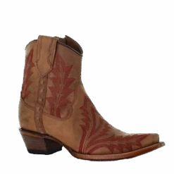 Corral Boots Corral® Ladies Embroidered Sand Brown Ankle Booties L5703