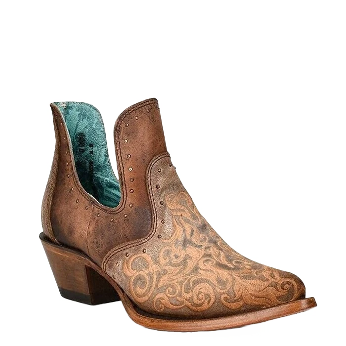 Corral Boots Corral Ladies Embroidery Brown Studded Bootie Z2002 3 Corral Boots Corral Ladies Embroidery Brown Studded Bootie Z2002