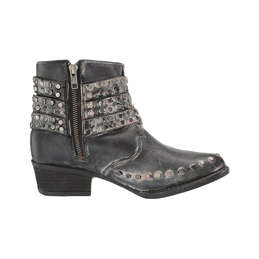 Corral Boots Corral Ladies Black Zipper & Studded Straps Round Toe Booties Q5095 4 Corral Boots Corral Ladies Black Zipper & Studded Straps Round Toe Booties Q5095 - Image 2