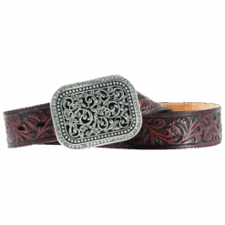 Ariat Ladies Filigree Tooled Dark Brown Leather Belt A10006957