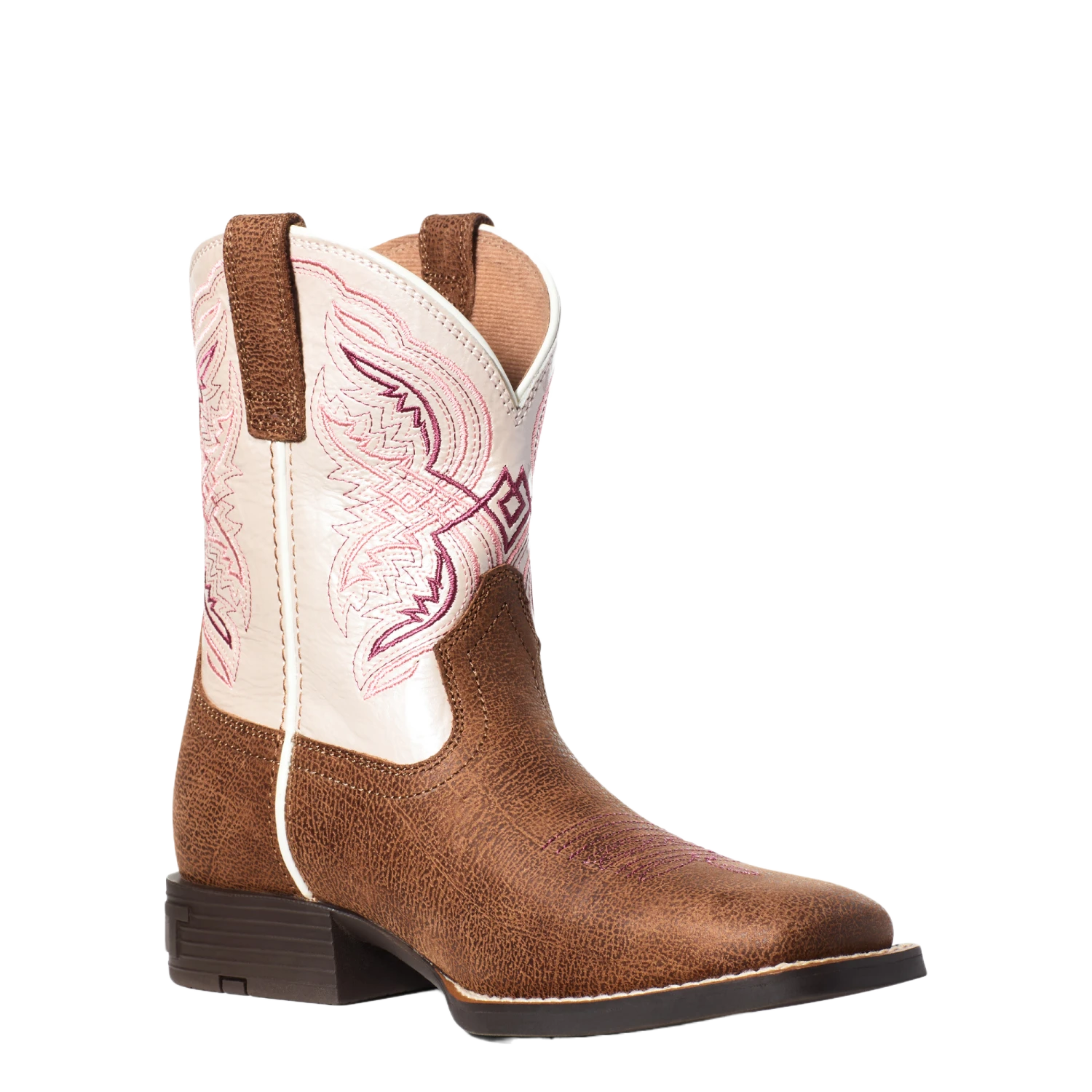Ariat Youth Girl's Double Kicker Adobe Tan An Pink Boots 10036849 3 Ariat Youth Girl's Double Kicker Adobe Tan An Pink Boots 10036849