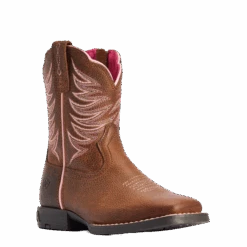 Ariat® Girl's Firecatcher Pink And Rowdy Brown Western Boots 10042415