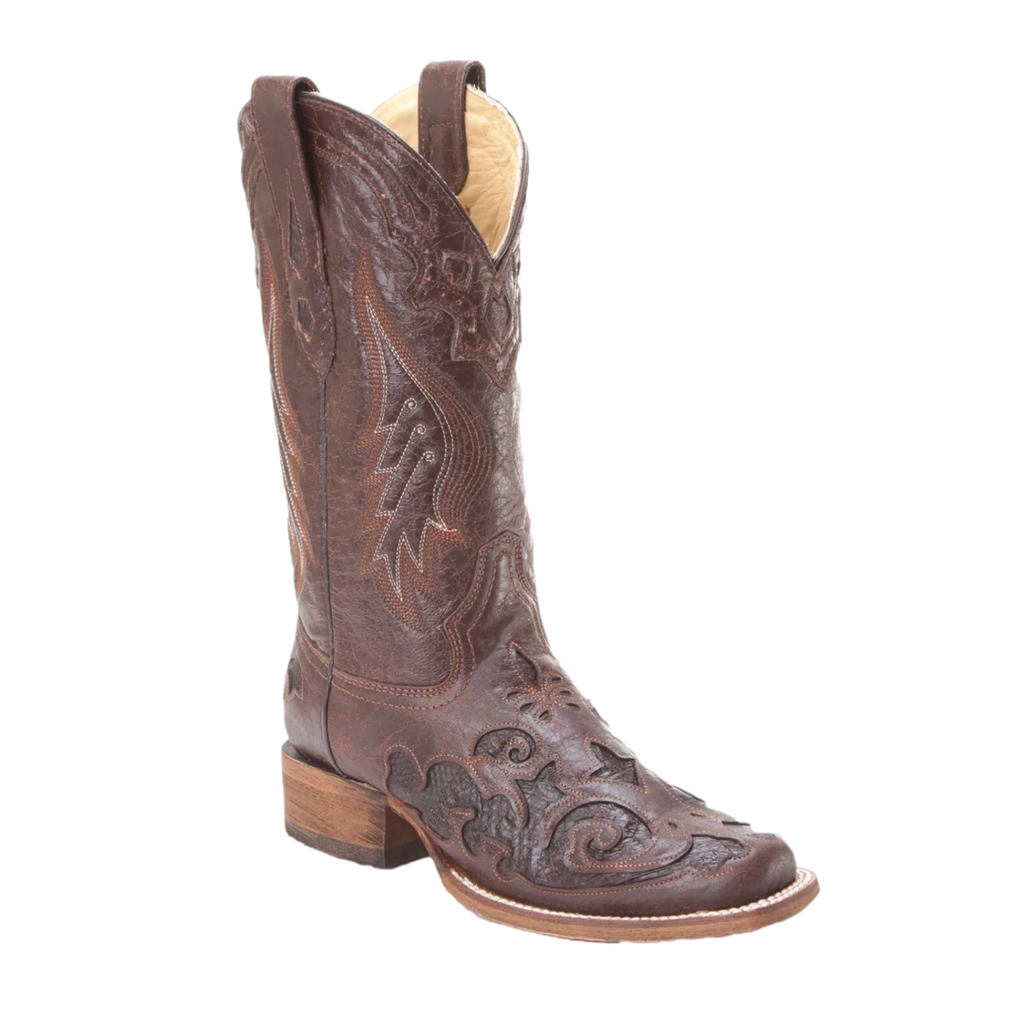 Corral Boots Corral® Ladies Chocolate Snake Inlay Brown Square Toe Boots A2404 3 Corral Boots Corral® Ladies Chocolate Snake Inlay Brown Square Toe Boots A2404