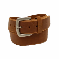 Ariat Men's Beveled Edge Embroidered Logo Brown Leather Belt A1037444