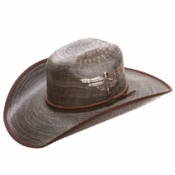 Justin Bent Rail Fenix Black Straw Cowboy Hat JS5256FNX-BK