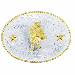 Nocona Men'sShinny Star Bull Belt Buckle 3757041