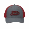 Justin Men's Classic Logo Grey & Red Mesh Snapback Cap JCBC725-GRY -Western Cowboy Equipment Myproject 2023 05 18T134752.493