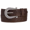 Justin Ladies Distressed Tooled Dark Brown Leather Belt C21555