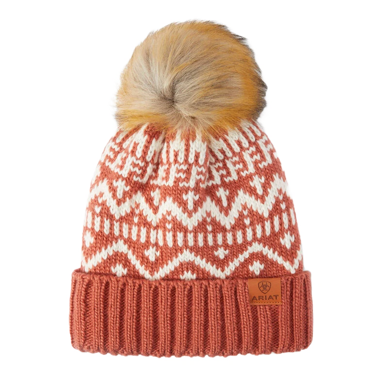 Ariat® Ladies Marsala And Sea Salt Azulejo Beanie 10037924 3 Ariat® Ladies Marsala And Sea Salt Azulejo Beanie 10037924