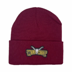Wild West Logo Knitted Maroon Beanie S10556-4