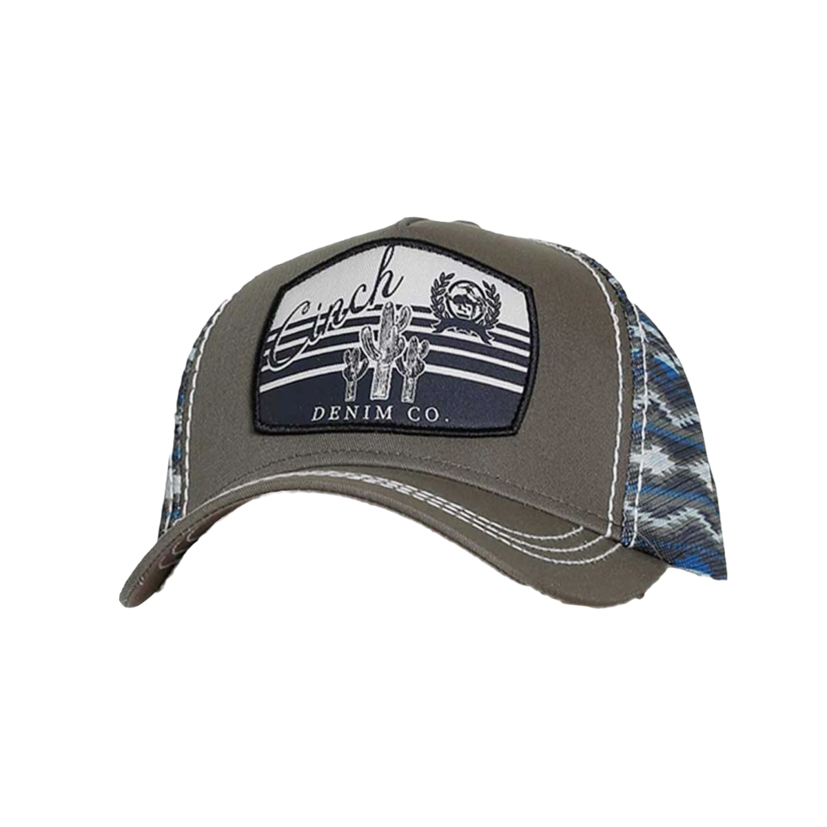 Cinch® Women's Blue Aztec And Olive Trucker Hat MHC7874034 3 Cinch® Women's Blue Aztec And Olive Trucker Hat MHC7874034