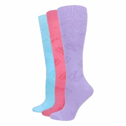 Wrangler® Ladies 3-Pair Spur Strap Pattern Lilac/Light Blue/Pink Knee High Socks 00712-7002-MED