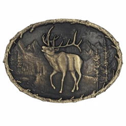 Montana Silversmiths Men's Elk Heritage Attitude Belt Buckle A889