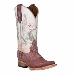 Circle G By Corral Ladies Desert Stamp Wine Bone Boots L5812