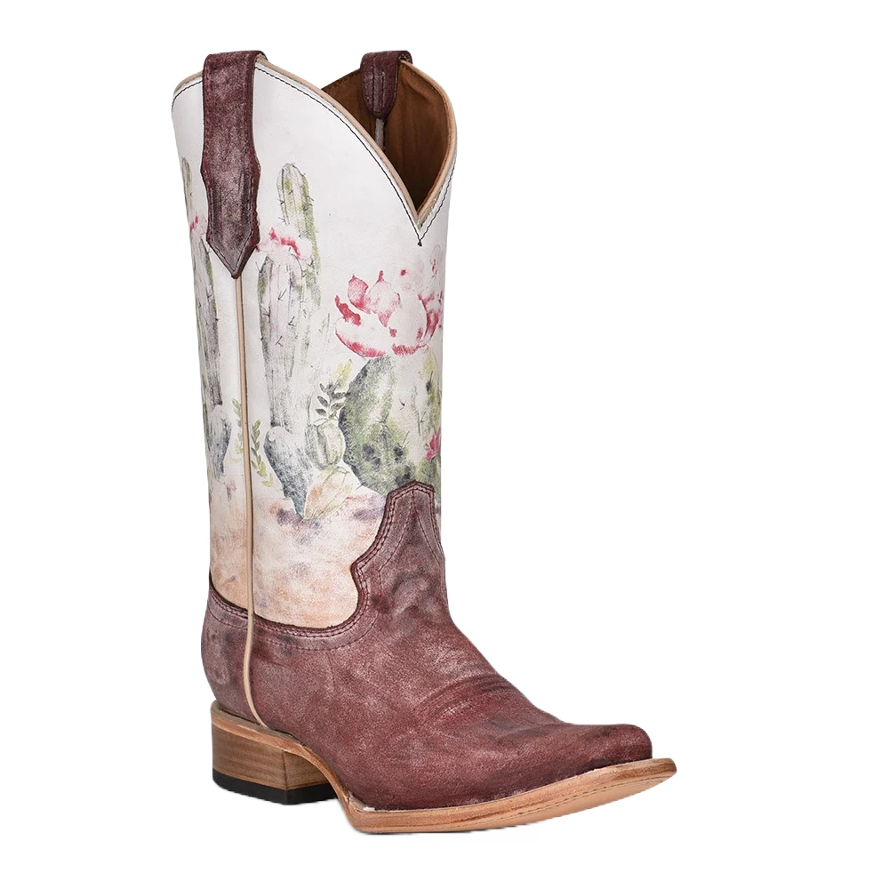 Circle G By Corral Ladies Desert Stamp Wine Bone Boots L5812 3 Circle G By Corral Ladies Desert Stamp Wine Bone Boots L5812