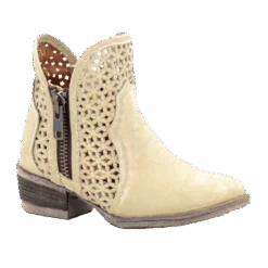 Circle G By Corral Ladies White Cutout Shortie Boot Q5018