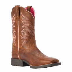 Ariat® Youth Girl's Firecatcher Rowdy Brown Square Toe Boots 10042413