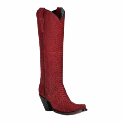 Corral Boots Corral® Ladies Python Exotic Red Tall Boots A4194