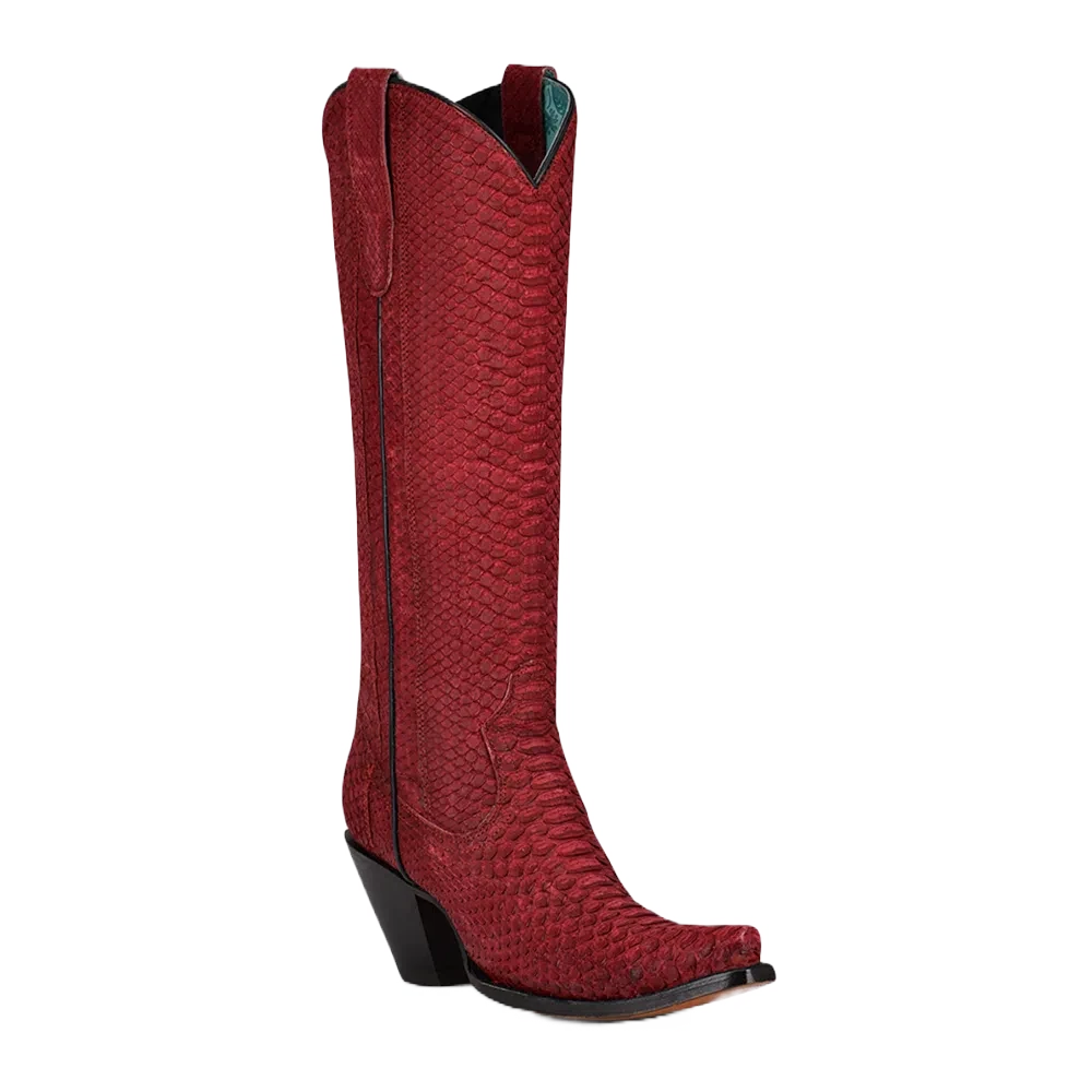 Corral Boots Corral® Ladies Python Exotic Red Tall Boots A4194 3 Corral Boots Corral® Ladies Python Exotic Red Tall Boots A4194