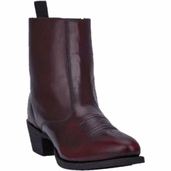 Laredo Men's Fletcher Black Cherry Leather Ankle Boots 62078