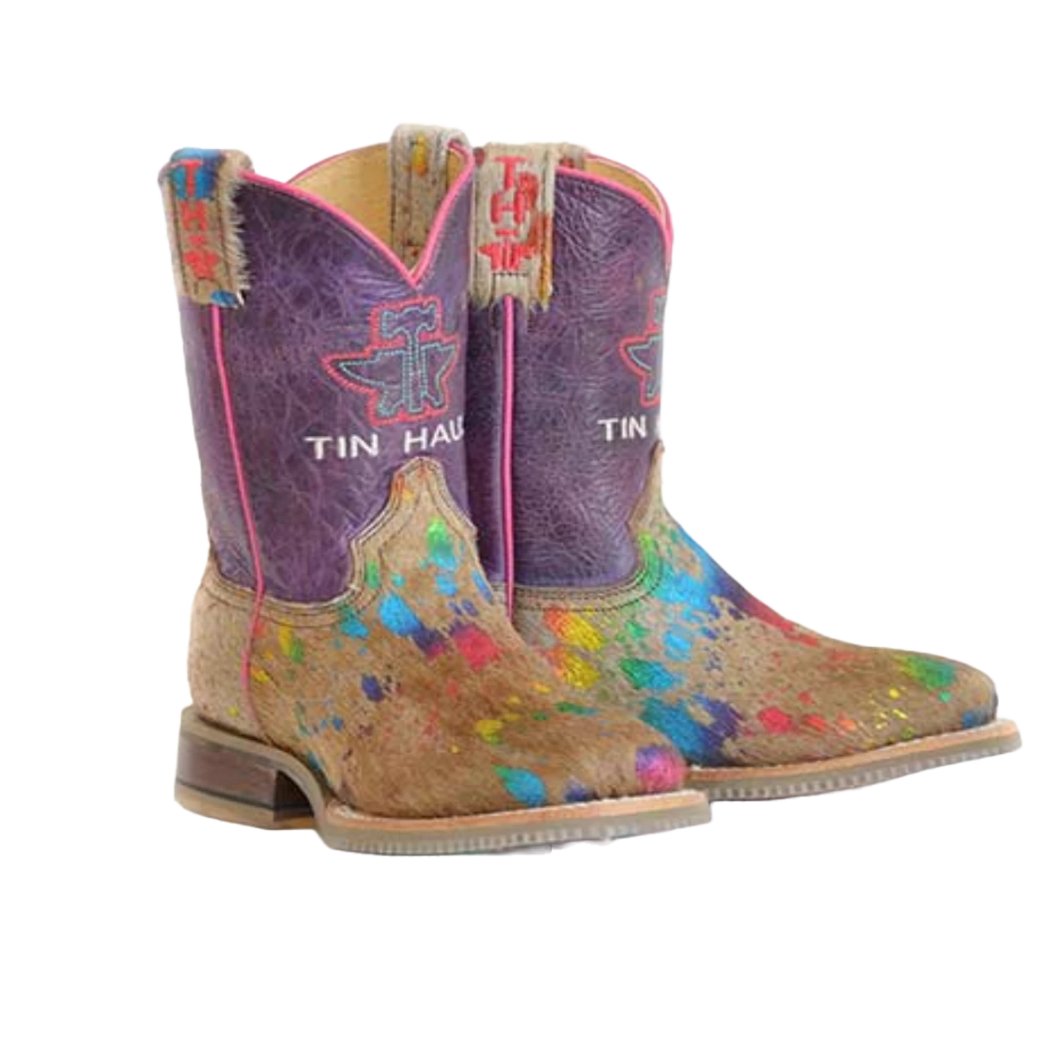 Roper Girl's Multicolored Hair On Square Toe Boots 14-119-0077-0873 3 Roper Girl's Multicolored Hair On Square Toe Boots 14-119-0077-0873