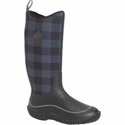 Muck Boot Company Muck® Ladies Hale Plaid Grey & Black Tall Pull On Boots HAW-1PLD-BLK