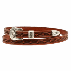 Twister Men's Leather Tooled 3 Piece Tan Hatband 0201308