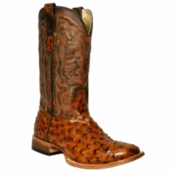 Cowtown Men'sPrint Brown Square Toe Western Boots Q6064