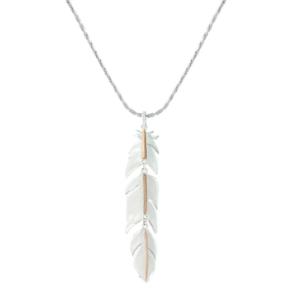 Montana Silversmiths Ladies Rose Gold Feather Necklace NC1618RG 3 Montana Silversmiths Ladies Rose Gold Feather Necklace NC1618RG