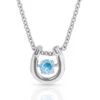 Montana Silversmiths Ladies Birthstone Horseshoe Necklace NC4742-MAR -Western Cowboy Equipment NC4742 MAR