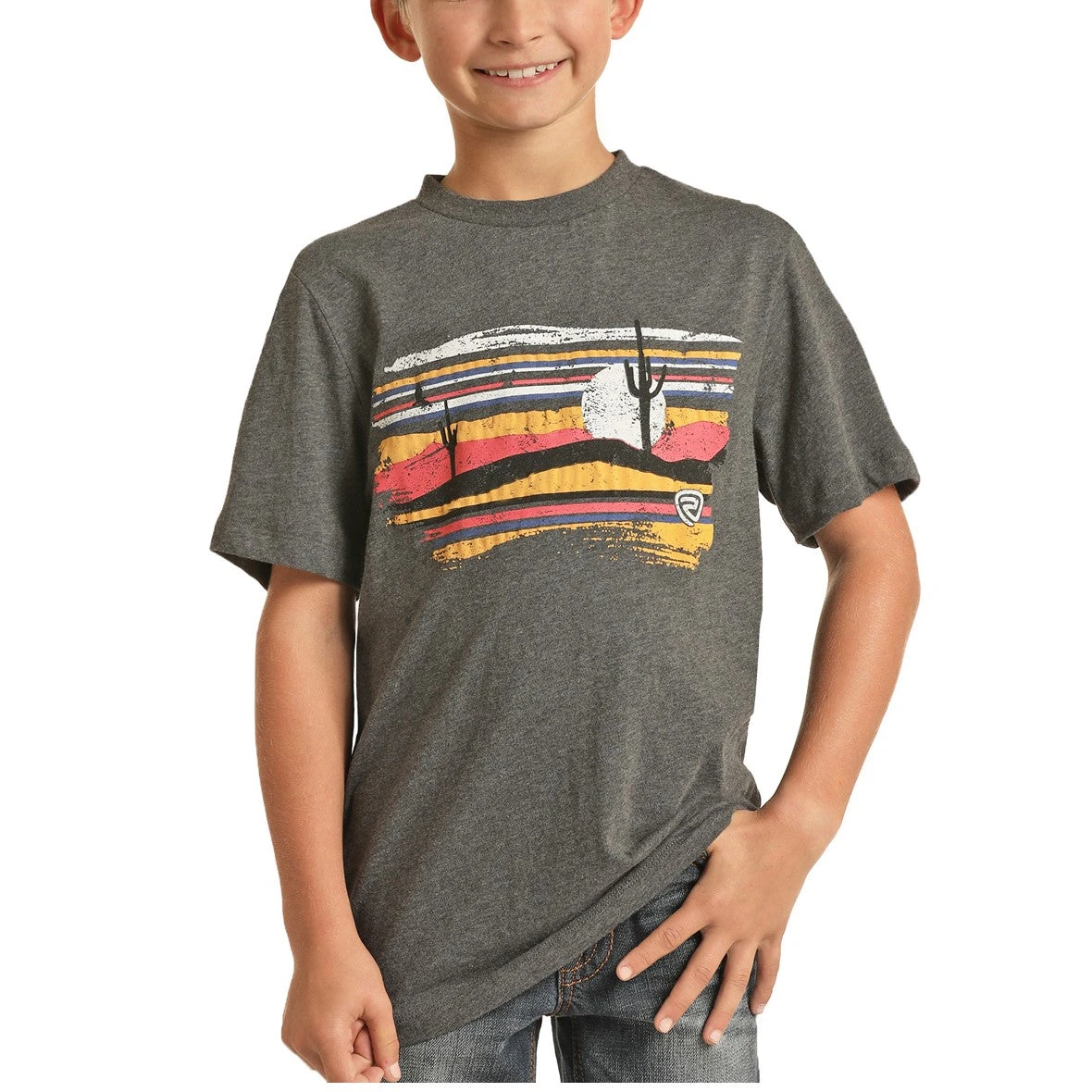 Rock & Roll Cowboy Desert Graphic Charcoal Grey T-Shirt P3T1524 3 Rock & Roll Cowboy Desert Graphic Charcoal Grey T-Shirt P3T1524