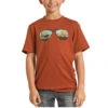 Rock & Roll Cowboy Children's Sunglass Graphic Rust Orange T-Shirt P3T1526 -Western Cowboy Equipment P3T1526