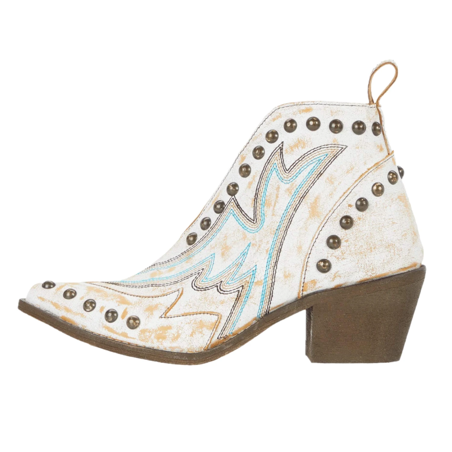 Circle G By Corral Ladies White Studs Booties Q0167 5 Circle G By Corral Ladies White Studs Booties Q0167 - Image 3