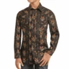 Rock & Roll® Youth Boy's Black Longhorn Snap Down Shirt RRBSOSRZ0K-01 -Western Cowboy Equipment RRBSOSRZ0K 01