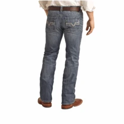 Rock & Roll Men's Pistole Straight Medium Vintage Wash Jeans RRMD1PRZSM