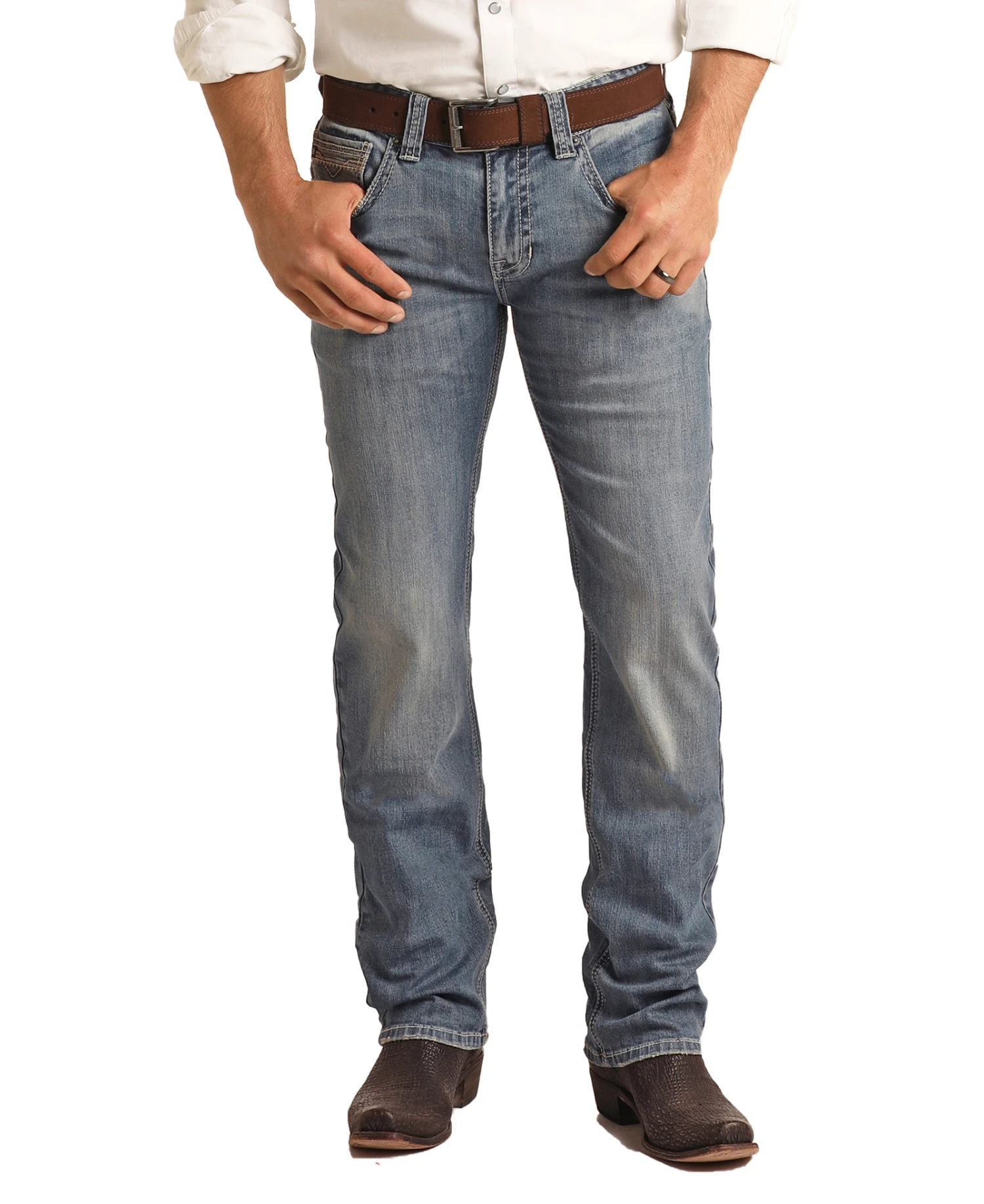 Rock & Roll® Men's Pistol Reflex Ivory Light Wash Straight Leg Jeans RRMDSPRZSL 4 Rock & Roll® Men's Pistol Reflex Ivory Light Wash Straight Leg Jeans RRMDSPRZSL - Image 2