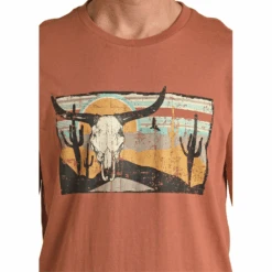 Rock & Roll Cowboy® Unisex Rust Graphic T-Shirt RRUT21R0IP -Western Cowboy Equipment RRUT21R0IP 2