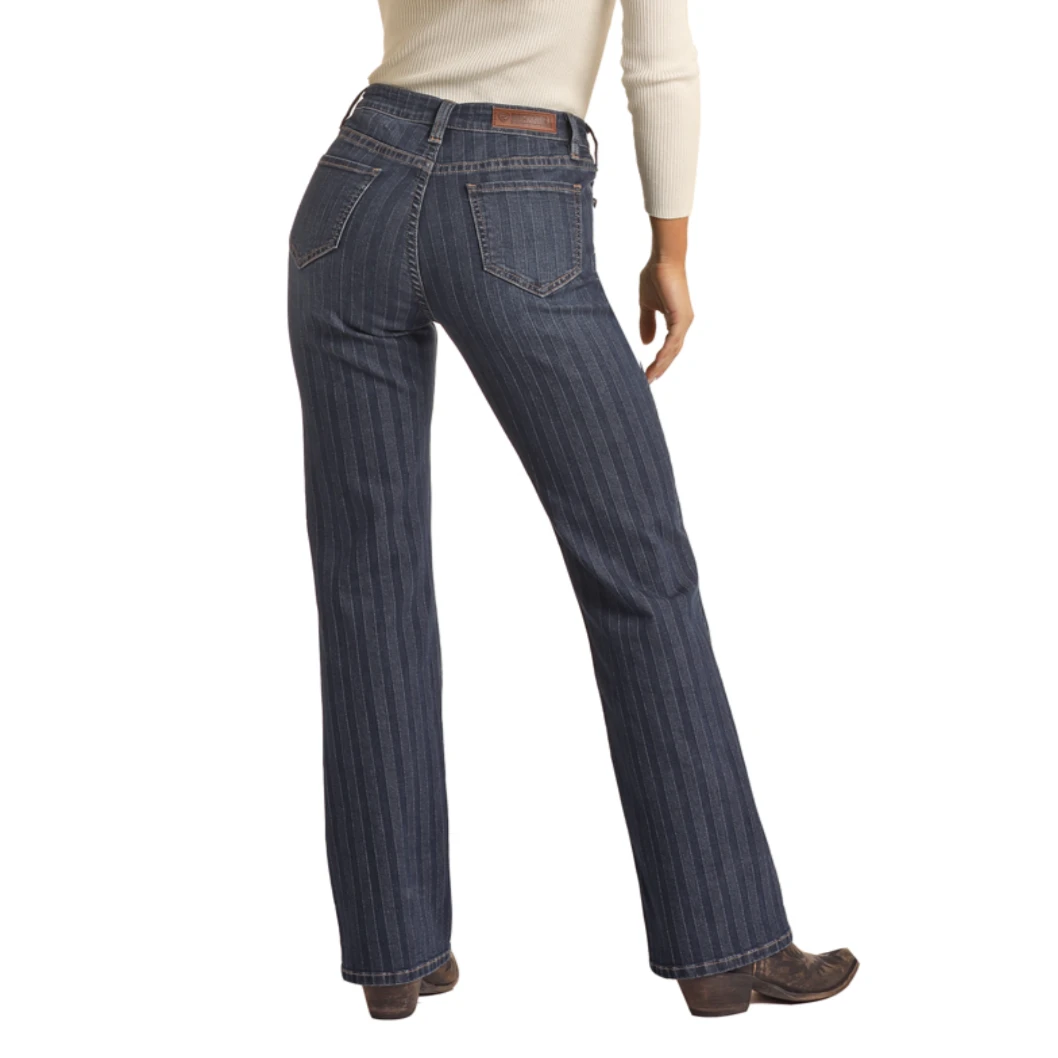 Rock & Roll Denim® Ladies Jacquard High Rise Dark Wash Jeans RRWD4HR0G4 5 Rock & Roll Denim® Ladies Jacquard High Rise Dark Wash Jeans RRWD4HR0G4 - Image 3
