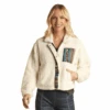 Panhandle® Ladies Zip-up Off White Sherpa Jacket RRWT92R0AW -Western Cowboy Equipment RRWT92R0AWb