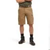 Ariat Men's Rebar Relaxed Durastretch Field Khaki Cargo Shorts 10034680 -Western Cowboy Equipment S21 MNS WORK 10034680 front