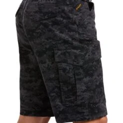 Ariat Mens Rebar Relaxed Durastretch Black Camo Cargo Shorts 10034682 -Western Cowboy Equipment S21 MNS WORK 10034682 detail01